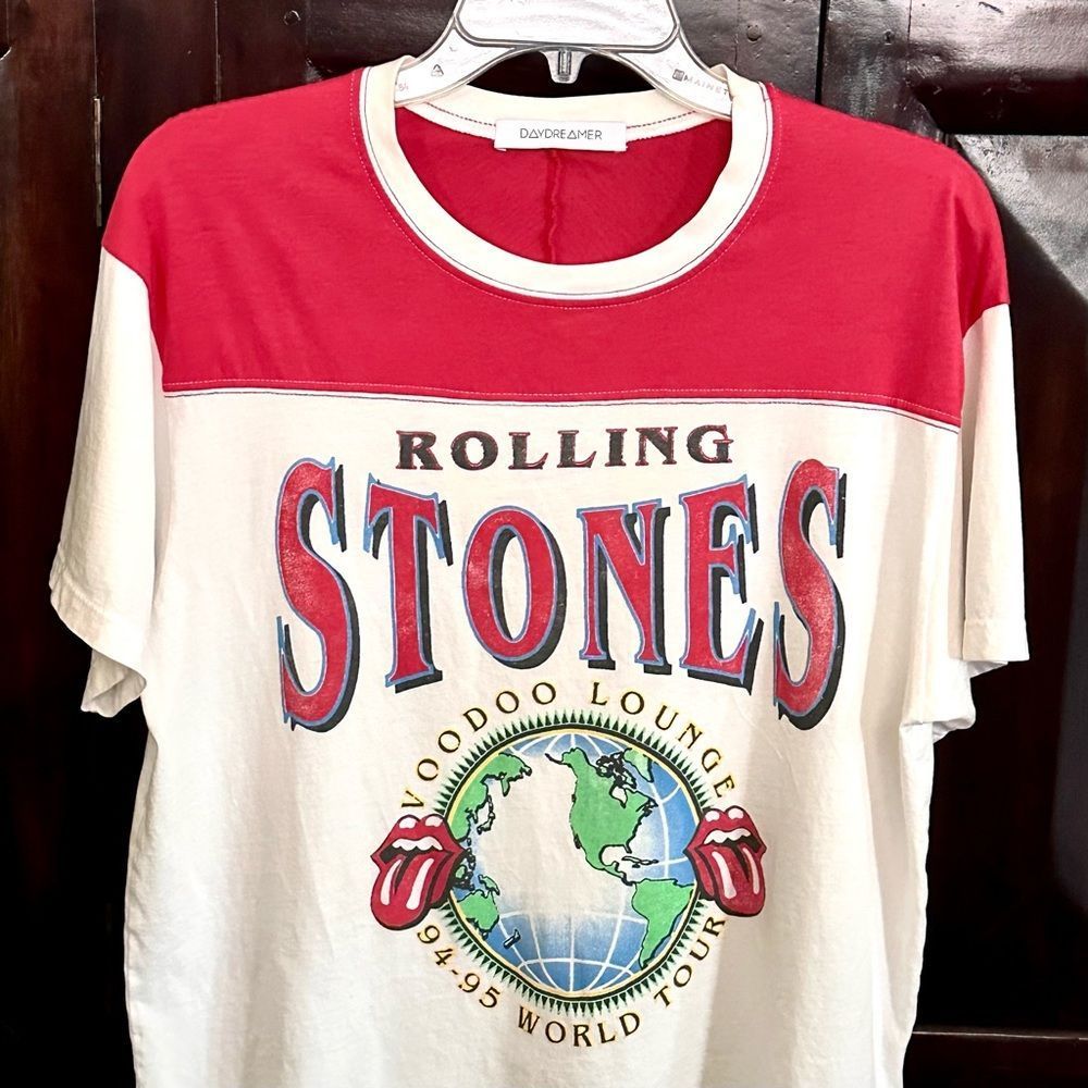Free People Daydreamer Rolling Stones Voodoo Lounge wh. multi graphic tee S. EUC